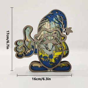 New Design Creative Carving Decoration Santa Claus Christmas Wood Crafts for Kids - Product Image 3