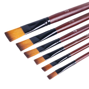 Outils de peinture acrylique professionnels BECOL, ensemble de 6 pinceaux pour artistes, manche en bois, pinceau pour peinture à l'huile et à l'aquarelle - Product Image 5