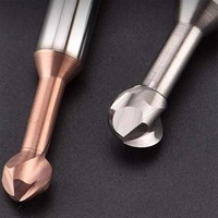Fraise à queue sphérique en carbure enduit d'aluminium BOSSL pour CFRP, 4 cannelures, angle de hélice 35°, bord de coupe 50 mm, ODM OEM CNC