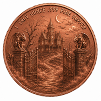 Commande en gros de pièces de monnaie en cuivre 999 de 1 once, thème Halloween Maison Hantée, Château, Cadeau Monnayeur à Thème, Prix d'Usine