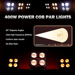 Venta al por mayor 4*100W COB Blinder Light 4 ojos blanco cálido y blanco frío COB Par Light DMX512 para escenario <span class=keywords><strong>teatro</strong></span> concierto audiencia luces - Product Image 4