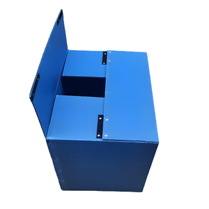 Harga pabrik terbaik Coroplast PP kotak karton poli dapat digunakan kembali pembalik plastik bergelombang tempat pengiriman dengan penutup pita ajaib - Product Image 1