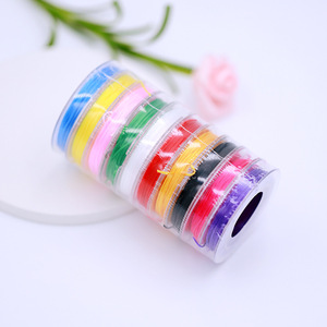 เชือกยางยืดคริสตัลสีขนาดเล็ก 0.8 มม. ด้ายร้อยลูกปัดแบบแบน อุปกรณ์งานฝีมือ DIY รูปทรงกลม อุปกรณ์ถักมือ - Product Image 4