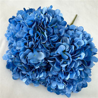 Bunga Hydrangea Sutra Berkualitas Tinggi, Ukuran Besar, 5 Tangkai, Warna Putih Biru, untuk Dekorasi Meja Pernikahan dan Hotel