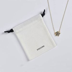 Custom Logo Printed Cotton <b>Drawstring</b> Gift Coin Storage Bag Mini Luxury Canvas Cotton Jewelry Packaging <b>Pouch</b> - Product Image 5