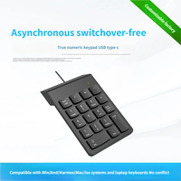 Teclado Numérico Externo Ultra Delgado y Portátil, Mini Teclado Numérico USB con Cable, Teclado Numérico Tipo Chocolate para Computadora Portátil y PC