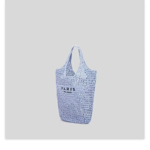 Borse da donna con marchio a triangolo in paglia borsa in rafia da spiaggia - Product Image 3