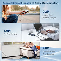 Kabel USB A ke USB C 3.2 NKIWI 10Gbps 2m Konektor PVC dengan Pengisian Cepat 3A untuk Ponsel dan Hard Drive Eksternal