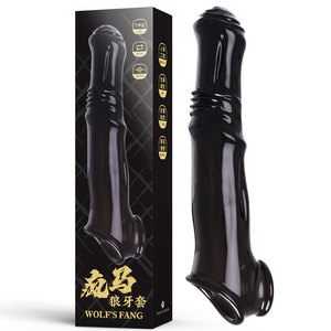 Crazy Horse Wolf Tooth Sleeve <b>TPE</b> Vibrating Adult Stimulation Sex Ring - Product Image 1