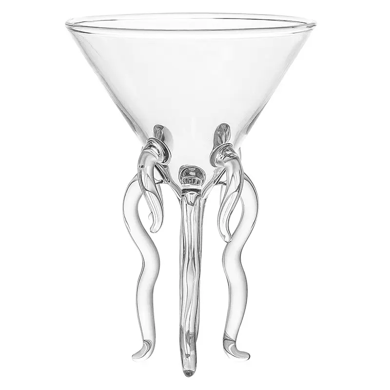 Lunettes de cocktail transparent, motif poulpe, nouveauté, vente en gros, martini, offre spéciale,