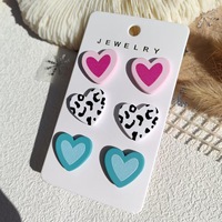 2025 Hot Sale Trendy Valentijnsdag Hartvormige Verguld Acryl Oorbellen Set voor Vrouwen Feest Gelegenheid