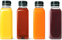 300ml d'épaisseur ronde carrée jetable boisson transparente de jus avec couvercle bouteille de boisson en plastique
