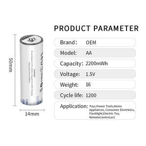 Baterai Li-ion 3a aa dapat diisi ulang, USB mikro Tipe c pengisian daya 1.5v li-ion aa isi ulang baterai 3a 1.5V - Product Image 4