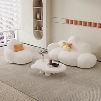 Canapé nuage de luxe léger nordique crème vent salon petit canapé créatif en cachemire canapé en velours