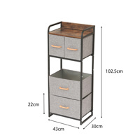 Commode de rangement en tissu durable à 4 niveaux, organisateur de rangement en tissu, commode à 5 tiroirs, étagère de rangement verticale en métal