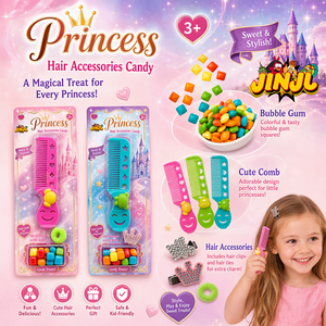 Nouvel ensemble de bonbons et accessoires capillaires <span class=keywords><strong>Princesse</strong></span> 2026 – Peigne, chewing-gum et pinces <span class=keywords><strong>à</strong></span> cheveux pour enfants – Cadeaux parfaits pour les fêtes et anniversaires des filles - Product Image 1