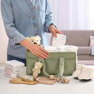 <span class=keywords><strong>Cambiador</strong></span> de pañales de bebé de felpa, apilador de pañales <span class=keywords><strong>para</strong></span> organizador de almacenamiento, organizador de cochecito con asa, pañal de bebé de fieltro Caddy - Product Image 1