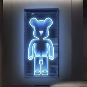 Espejo Infinito con Figura de Dibujos Animados Personalizada, Espejo Abisal con Luces LED, Espejo de Pared Infinito, Letreros Decorativos de Neón con Osito de Peluche - Product Image 6