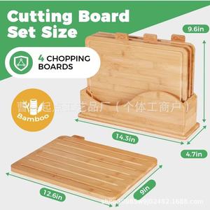 Bamboo Cutting Board 36cm Anti Slip With Stand For Kitchen Use Rectangle Shape Solid <b>Wood</b> Chopping <b>Block</b> - Product Image 5