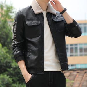 Customized logo 025 autumn new waxed sheepskin <b>leather</b> <b>leather</b> men's middle-aged lapel casual <b>leather</b> jacket <b>coat</b> comfortable - Product Image 1