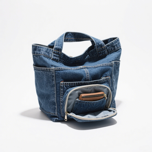 Borse in Denim riciclato materiale Jeans recuperato eventi del Campus raccolte fondi regali promozionali ecologici con <span class=keywords><strong>donazione</strong></span> - Product Image 2