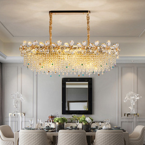 Lámpara de Araña de Cristal Estilo Retro Francés, Redonda, con Múltiples Cabezales LED E27, para Sala de Estar, Comedor, Dormitorio, Escalera, Hotel - Product Image 3