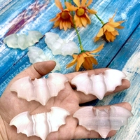 Vente en gros de chauves-souris en sélénite naturelle de 7 cm, artisanat en cristal, chauve-souris en sélénite pour la décoration d'Halloween