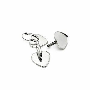 Stainless Steel Heart-Shaped Tray French <b>Hook</b> <b>Clips</b> For Earring Making Jewelry Findings 10mm 12mm 20mm Inner Diameter - Product Image 1