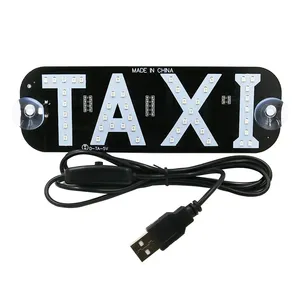 12V LED 자동차 택시 표시기 에너지 절약 장수명 램프 앞 유리 표시 앞 유리 조명 램프 온/오프 스위치가있는 USB 케이블