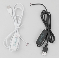 Kabel catu daya 2 Pin warna cocok, kabel ekstensi Usb 2.0 dengan adaptor sakelar on OFF, lampu bohlam lampu Led