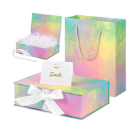 Coffret Cadeau Magnétique en Carton Personnalisé de Luxe Pliable avec Hologramme, Emballage Cosmétique en Papier, Ruban et Sacs en Papier