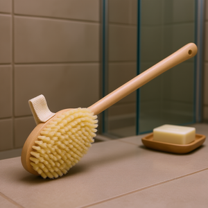 BRSTENMANN Lot de 4 brosses de bain à manche en bois et poils doux pour l'exfoliation corporelle - Product Image 3
