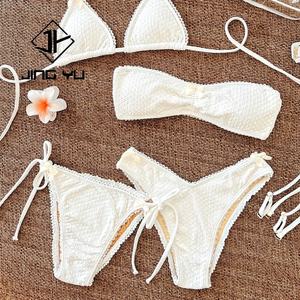 Nuevo Bikini Personalizado Vintage con Logotipo, Conjunto de Dos Piezas, Bikini Trenzado de Satén Personalizado para Mujer - Product Image 4