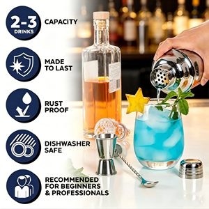 Juego de Herramientas de Bar, Juego de Coctelera de 24 Piezas, Kit de Barman Perfecto para el Hogar, Herramientas para Mezclar Bebidas con Soporte - Product Image 5