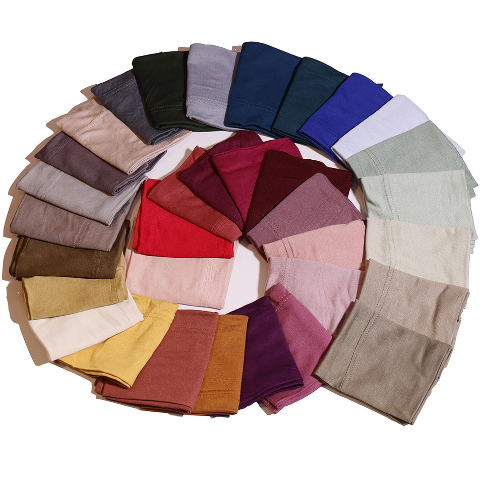 Supply High Quality Cotton Material Soft Stretch Silk Inside 2024 Hot Sale Ladies Turban Muslim Women Hijab Cap