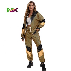Ensemble de <span class=keywords><strong>combinaison</strong></span> rétro disco, jogging à grille néon, veste coupe-vent réfléchissante, costume de fête sur le thème des années 80 pour Halloween, spectacles sur scène - Product Image 5