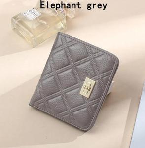 Top-Grain Cowhide Short <b>Wallet</b> for Women, Genuine Leather, Fashionable Diamond Quilted Buckle, <b>Card</b> <b>holder</b>, Ultra-Thin Coin Purs - Product Image 6