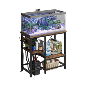 Rak Akuarium Ramah Lingkungan Tahan Lama <span class=keywords><strong>3</strong></span> Tingkat dengan Stopkontak, Rangka Logam, untuk Penyimpanan dan Pembersihan Reptil - Product Image 1