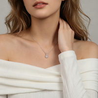 Collier en argent S925 avec pendentif élégant en opale ronde créée en laboratoire, design infini, nouvelle collection Moyu Jewelry