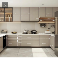 Lemari Dapur Modern XINGRUO Desain Dapur Kitchen Island Unit Dapur Perabot Dapur untuk Proyek Hunian