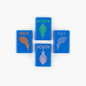 Custom High Quality Floral Engraved Portable Blue Acrylic Luxury American Mahjong Tiles for Family <strong>Entertainment</strong> - Product Image 4