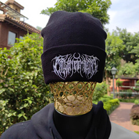 Gorro de Punto con Bordado OEM, 100% Acrílico, con Puño, Cálido para Invierno, para Esquí al Aire Libre, Ropa Urbana, Uso Diario, Unisex
