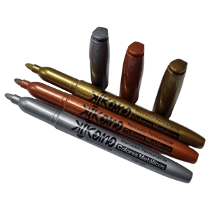 Juego de 3 Rotuladores Permanentes de Color Metálico para Dibujar - Paquete de 3 Piezas en Blíster - Product Image 2