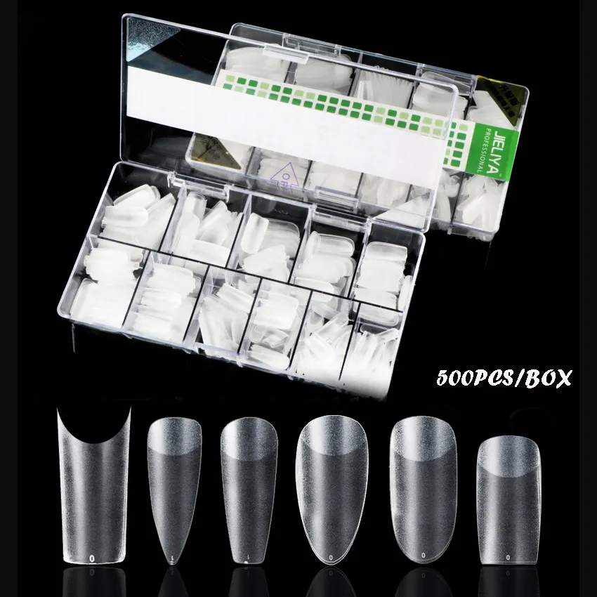 Punte per unghie Destly New Style 500 pz/scatola punte di estensione stampa smerigliata trasparente antitraccia sulle unghie