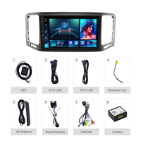 Meihua-Lecteur CD/DVD audio GPS Android de 9 pouces, fonction stéréo, lecteur multimédia portable pour voiture, pour VOLKSWAGEN Sharan, aide à l'inversion