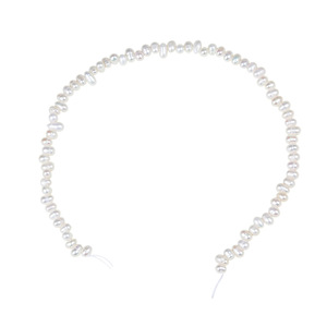 Collar de Cuentas de Arroz de Agua Dulce Naturales Blancas al por Mayor, Cuentas Sueltas Semiterminadas de Estilo Barroco con 37 Orificios, Cadena de Clavícula de ABS para Joyería DIY - Product Image 5