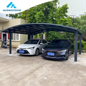 Abri de <span class=keywords><strong>voiture</strong></span> double moderne <span class=keywords><strong>en</strong></span> aluminium et polycarbonate avec finition naturelle, structure métallique durable pour abri de stationnement - Product Image 4