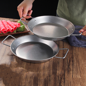 Assiette de cuisine Binaural à écrevisses Casseroles <span class=keywords><strong>espagnoles</strong></span> à riz et fruits de mer en acier inoxydable à double poignée - Product Image 5
