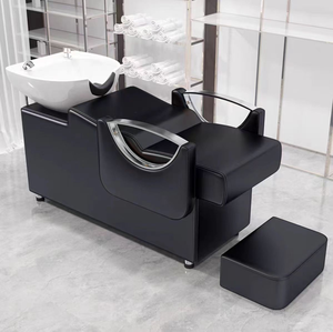 Lavacabezas semirreclinable para peluquería con lavabo cerámico y sistema de descarga de agua, uso exclusivo para peluquerías - Product Image 3