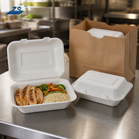 Boîtes alimentaires rectangulaires à clapet sans BPA 9x6 pouces, jetables, pour salades